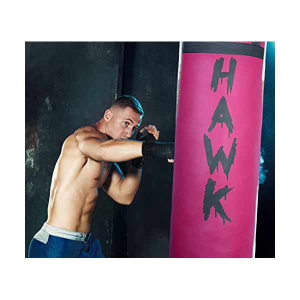 Punching Bag for Boxing Gloves MMA Training Muay Thai Fitness Banana Workout Kickboxing Grappling Karate Heavy Target Bag 4FT UNFILLED (Pink)