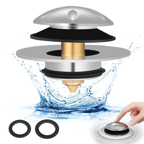 Uxoz Tub Stopper, Bathtub Drain Stopper Replacement for Tip Toe/Trip Lever/Lift&Turn Bathtub Drain, Detachable Pop Up Bath Tub Drain Stoppers for 1.5