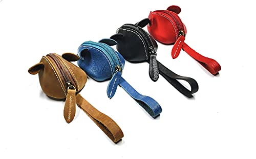 Genuine Leather Mouse Coin Purse Wallet, Womens Change Purse With Zipper, Cute Soft Leather Coin Pouch Mini Size - Christmas Gift (Brown) #TOP5