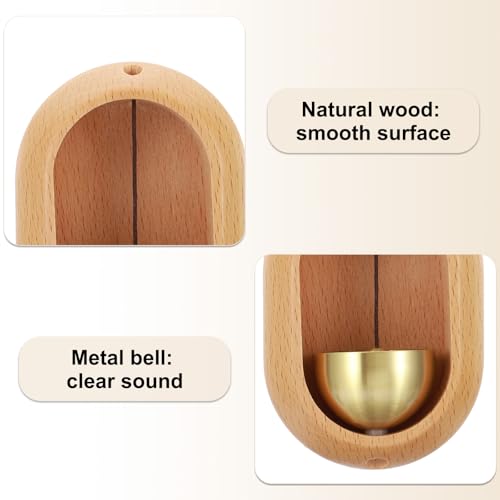 PATIKIL Ladenklingel, Holztürklingel Hängende Magnetische Türklingel Glöckchen Tier Metalltürklingel für Türöffnung Dekoration, BGE, Oval