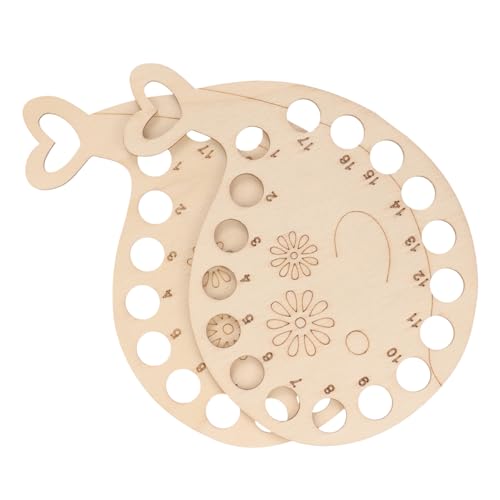 ULDIGI Wooden Embroidery Thread Organizer 2pcs Thread Winding Plate Cross Stitch Floss Storage Board Holder for Machine Embroidery
