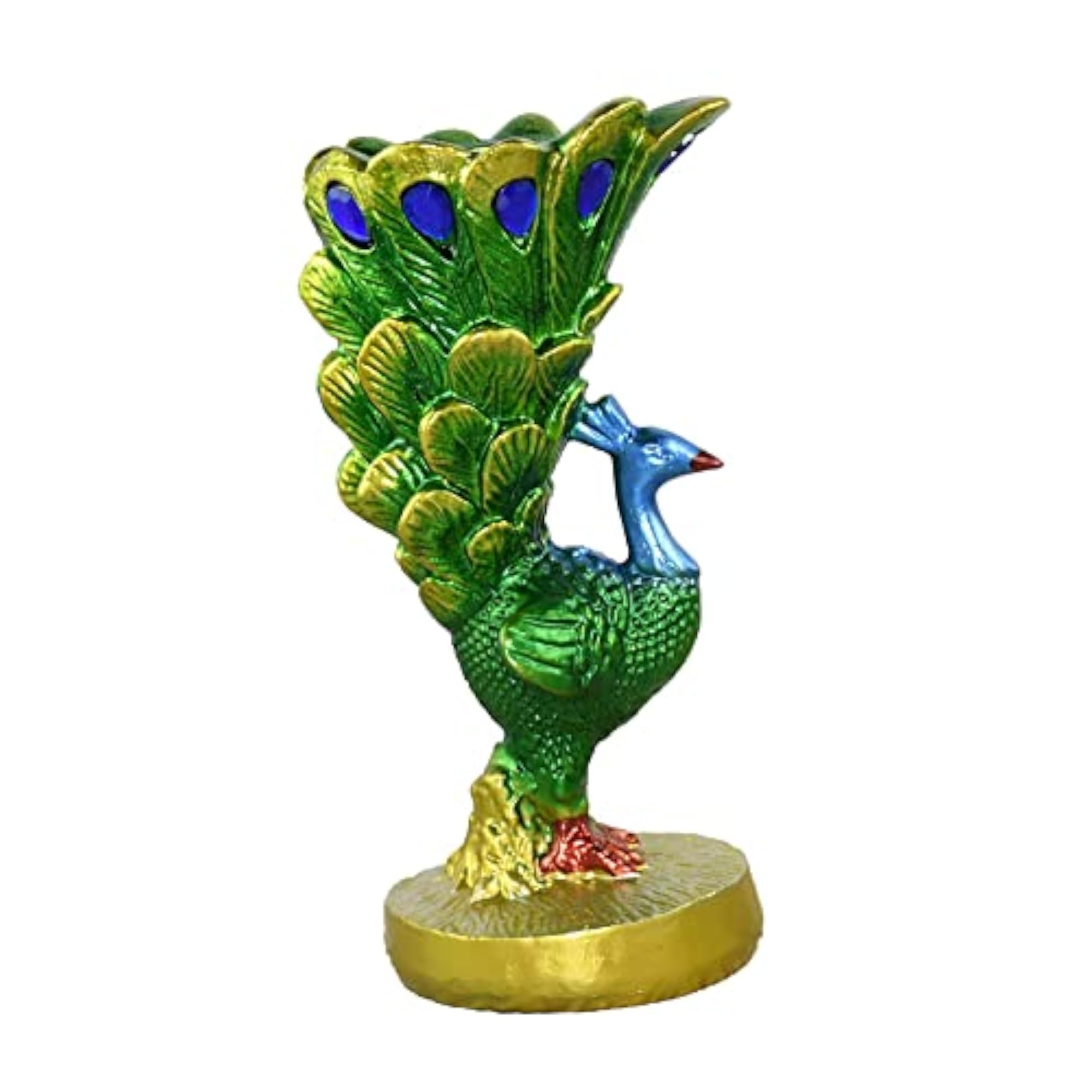 Peacock Candle Holder Sculpture for Table Centerpiece