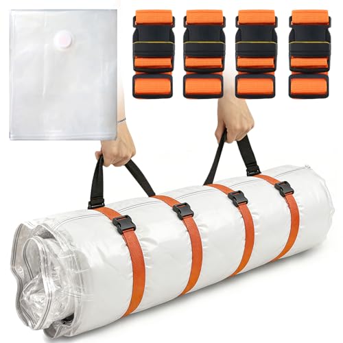 Mattress Vacuum Bag for Storage and Moving Vacuum Mattress Bag withwith Reusable Waterproof Cover Clips and Straps Hybrid and Foam Mattresses Single Size