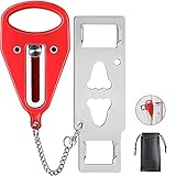 Portable Door Lock Heavy Duty Extra Lock for Additional Privacy and Safety in Hotel, Apartment,and Prevent Unauthorized Entry in Traveling, AirBNB, Hotel, Home, Apartment and School (Red, 1 Pack)