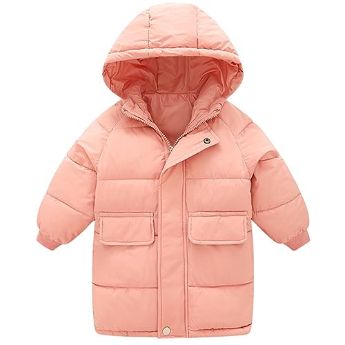 Little Girls Winter Warm Hooded Long Down Jacket Lightweight Windproof Puffer Outerwear Coat