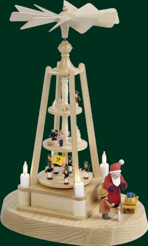 Pyramide de Noël en bois Rudolphs Schatzkiste 27cm monts Métalliques