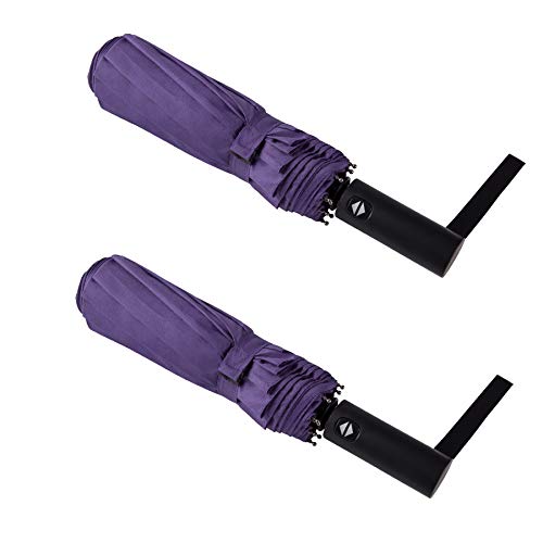 Image of PFFY Compact Travel Umbrella Windproof Collapsible 10 Ribs Auto Open & Close Folding Small Umbrella