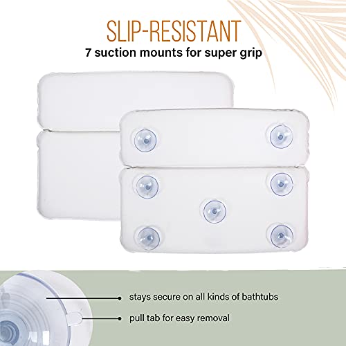 Vanelux Ultra Soft & Luxurious Spa Bath Pillow, With 2X Thickness & Cozy Feel, 2 Panel Design To Support Back & Shoulder, For Bathtub Hot Tub And Jacuzzi, Slip Resistant (14.25 X 11.25 Inch, White) #TOP3