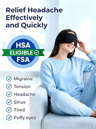 Image of Cooling Gel Eye Mask for Puffy Eyes, Migraine & Headache Relief, Full Eye-Area Cold Compress for Eyes & Temples, FSA Eligible HSA Reusable Eye Ice Pack for Swelling & Post-Surgery Recovery