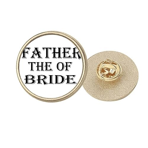 Broche ronde en métal doré cadeau souvenir pour le père de la mariée