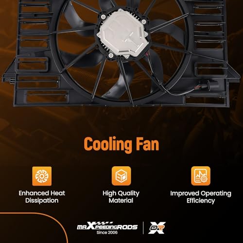 Image of maXpeedingrods Radiator Fan Assembly with Brushless Motor for Audi A4 2017-2020 A4 Quattro 2017-2021, A6 A7 2019-2021, 8W0959455F 8W0959455C AU3115117