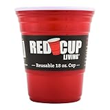 Red Cup Living 18oz Tumbler Cups – Insulated Reusable Plastic Drinking Glasses, Unbreakable Everyday Kitchen Cups, Travel Coffee Tumbler for Hot & Cold Drinks, Gifts for Men & Women