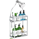 Meangood Shower Caddy Organizer,Mounting Over Shower Head Or Door,Extra Wide Space for Shampoo, Cond