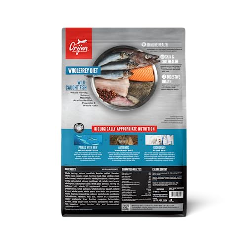 ORIJEN Grain Free Poultry Free High Protein Dry Dog Food Six Fish Recipe 4.5lb Bag