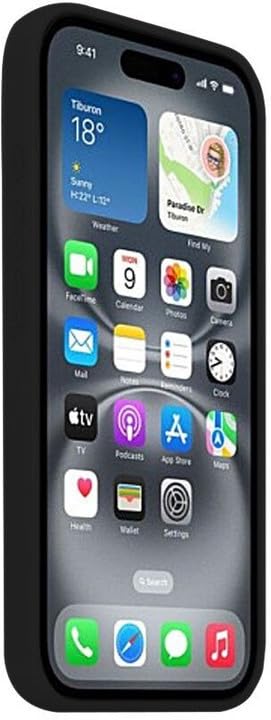 Image of Phone Case Compatible with iPhone 16, Black, Protective Slim Fit Cover with Camera Protection, Shock-Absorbing Design