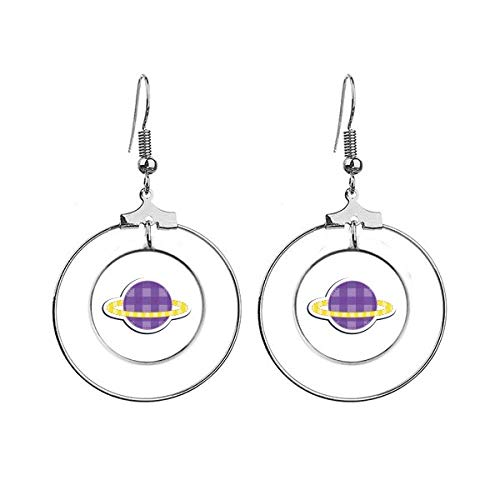 Boucles d'oreilles univers et extraterrestre Saturne pendantes asymétriques
