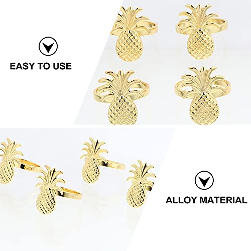 Llly Napkin Ring 12Pcs Christmas Pineapple Design Napkin Rings Alloy Napkin Holder Party Decor Table Supplies Table Decor #TOP3