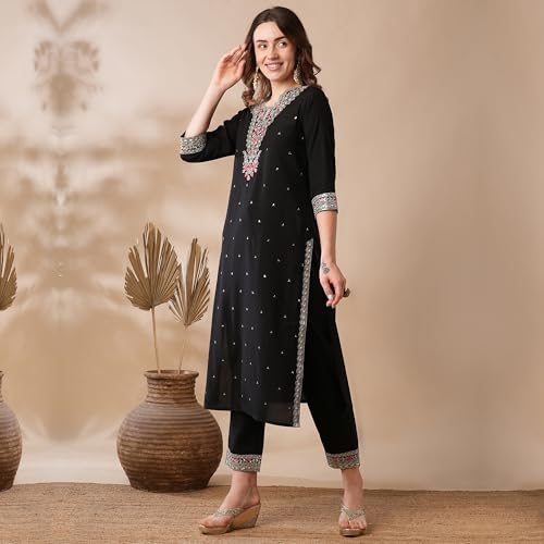 Image of Globus Women Kurta Sets (GS567428 Mustard S)