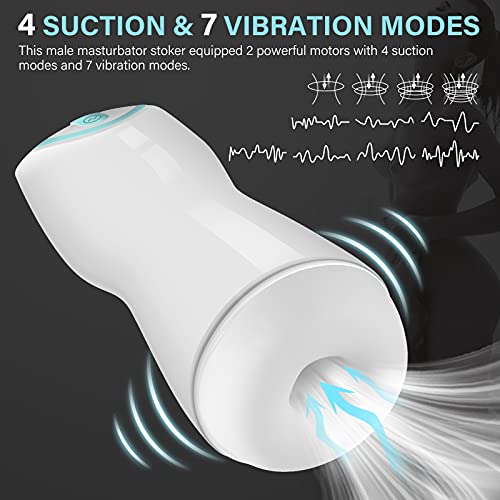 Elektrische masturbator Cup 7 trillingen & 4 zuigfunctie penispomp | cup-masturbatoren zakmuschi 2-in-1, zuig moschi| seksspeelgoed masturberen voor mannen seksspeelgoed voor mannen - Afbeelding 3
