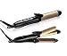 6th Sense 2 in 1 Mini Flat Iron Curling Iron, Travel Hair Straightener, Dual Voltage 374 Degree Temperature Nano Titanium, 1 Inch - Insulated Carry Bag Included