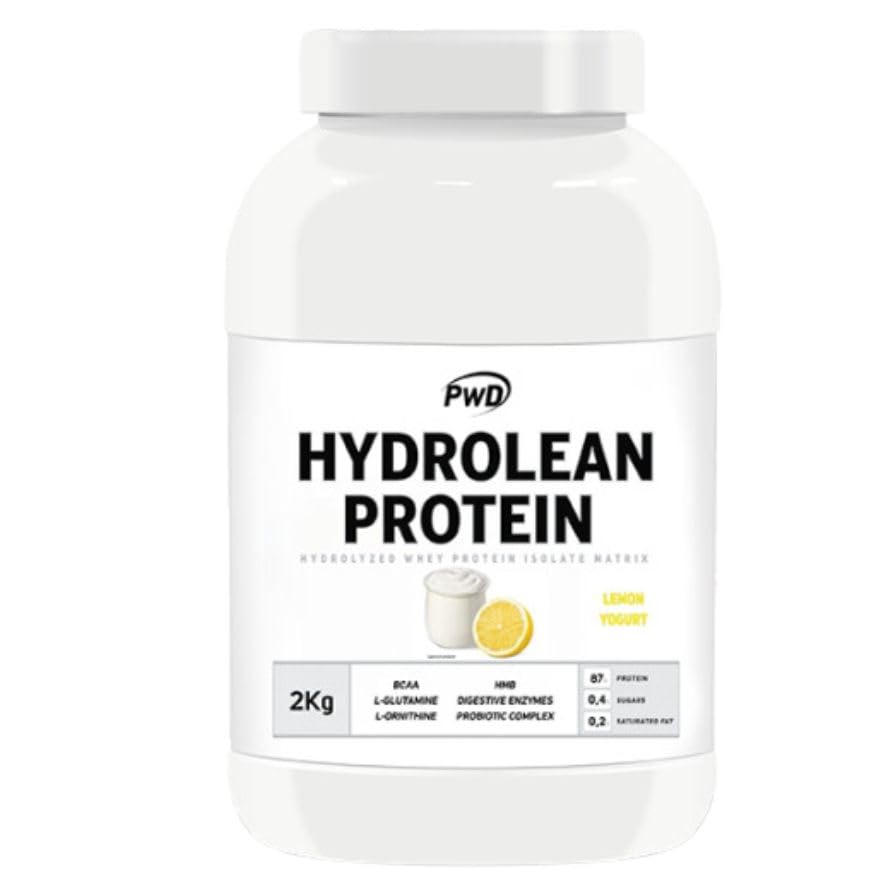 Proteína Hydrolean Limón Yogur Triple Acción 1kg Alta Proteína | Triple proteína con suero hidrolizado, whey y caseína. Ideal para recuperación y mantenimiento muscular.