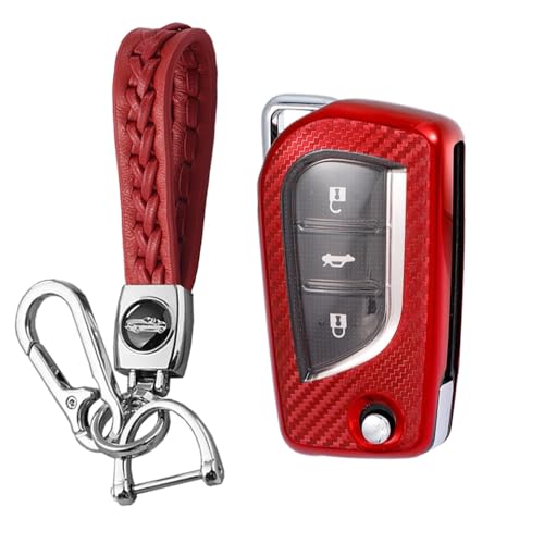 Carcasa llave Toyota Yaris Aygo Peugeot 108 Citroen C1 de 2 botones roja