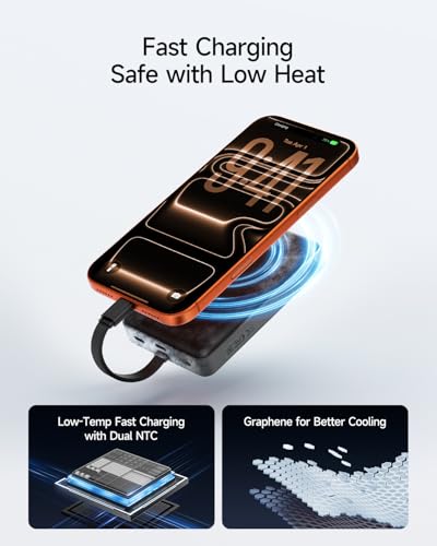 CUKTECH 10000mAh Magnetic Power Bank with Built-in USB-C Cable - image 5