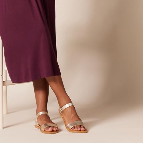 Image of Amazon Essentials Women's Two Strap Buckle Sandal with Adjustable Ankle Strap