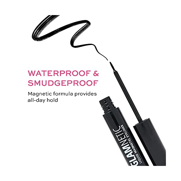 Glamnetic-Magnetic-Eyeliner-Black-Waterproof-Liquid-All-Day-Hold-for-Magnetic-Eyelashes-Sweatproof-Paraben-Free-027oz Glamnetic Magnetic Eyeliner - Black | Waterproof Liquid, All-Day Hold for Magnetic Eyelashes, Sweatproof, Paraben-Free - 8ml