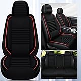 TTX Car Seat Covers Fit for Hyundai Santa Fe 2007-2023 Seat Covers Full Set 5 Seats Waterproof Faux Leather Car Seat Cushion Protector Compatible Airbag （Black）