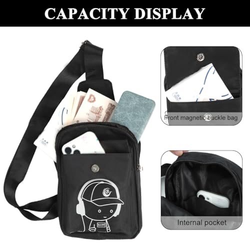 Image of GUSTAVE Sling Bag for Men And Women, Small Crossbody Bags for Men Oxford Cloth Waterproof Lightweight Side Bag Shoulder Bag Men for Outdoors Traveling Casual