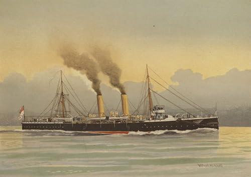Cuadro Hms Latona Nd Class de W.F. Mitchell: pintura al óleo náutica de 60x90cm