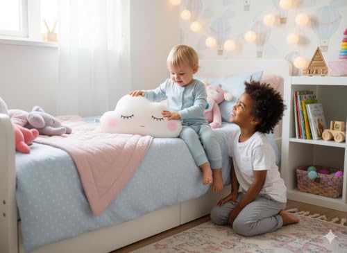 Image of 50cm Velvet Shaped Stuffed Cushion Toy | Soft Plush Decorative Pillow - Bedroom Decor Soft Toy Cushion for Kids Home & Gift (3 Pcs Cloud Moon Star)