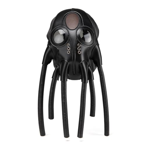 Masque Steampunk en cuir avec lunettes teintées et finitions rivetées pour style gothique