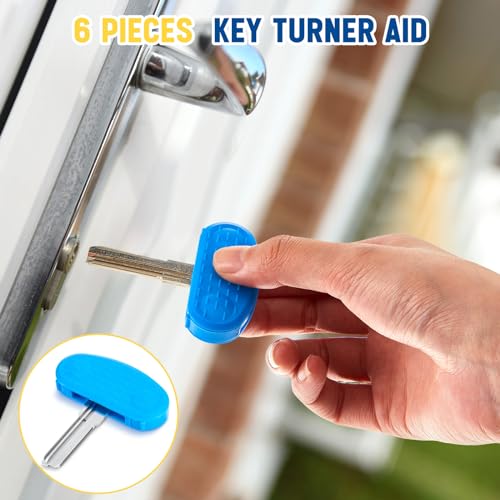 Leriton XEI-LERITON-444 6 Pack Easier To Grip Key Turner Aid Bright Aid Key Turners For Arthritis Red, Blue And Yellow Key Turner thumb #5