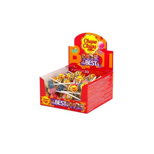 Chupa Chups Original, Caramelo con Palo de Sabores Variados, Display de 50 unidades de 12 gr. (Total 600 gr.)