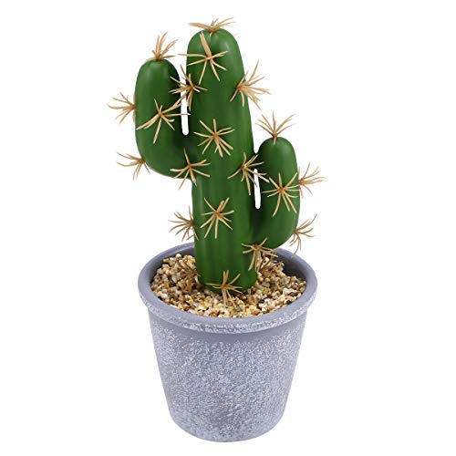 Yardwe Plantas artificiales de cactus en maceta decorativas, pequeñas plantas falsas de cactus de imitación para decoración en casa, oficina, bonsái, 27 x 13 x 9,5 cm (cactus extragrande)