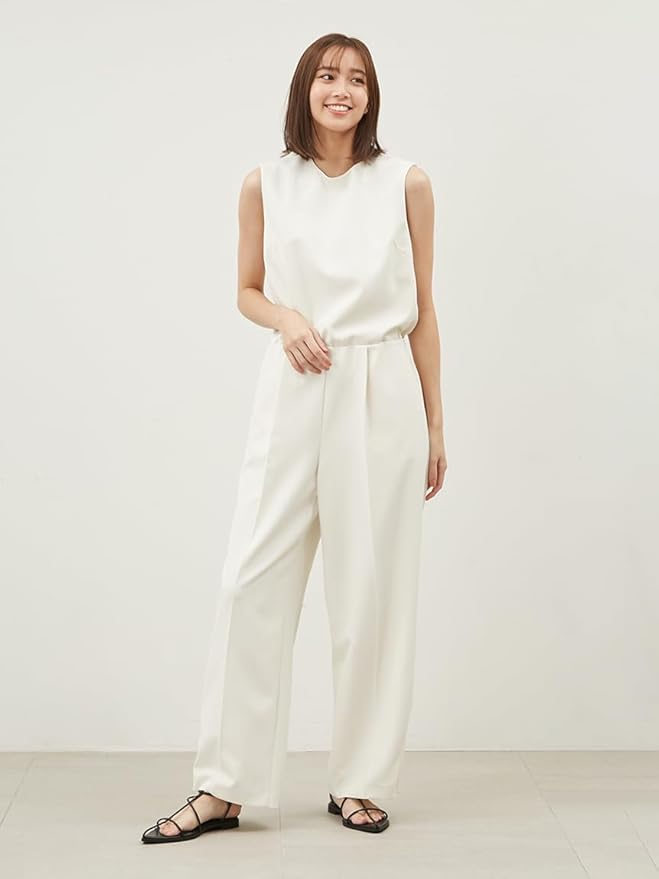 新作　新品　ミラオーウェン　ウエストゴムイージーケアオールインワン　0 完売 新作 新品 ミラオーウェン ウエストゴムイージーケア