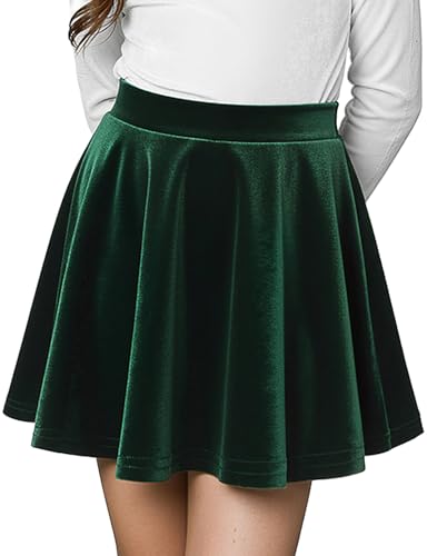 Spring&Gege Samt Skater Rock für Mädchen, Basic Solid Stretch...