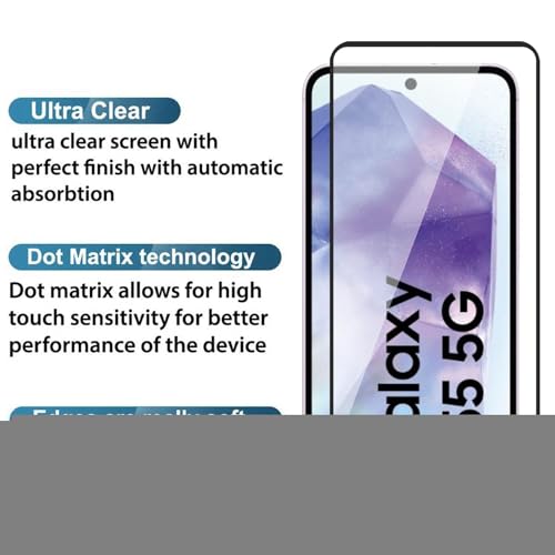 Image of DD SON Premium Tempered Glass Screen Protector Guard Compatible For Samsung Galaxy A35 / A55 / M35 (Ultrasonic Fingerprint Working) (6.9 Inch, Pack of 1) | Edge to Edge Coverage