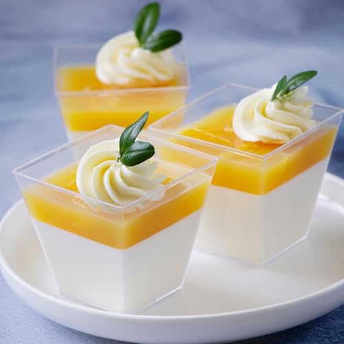Dessertbecher, 50 Stück 4oz/120ml Desserttasse Mini Dessertschalen Wiederverwendbar für Mousse,Pudding,Eiscreme,Dessert Party,Picknick,Weihnachtsfeier