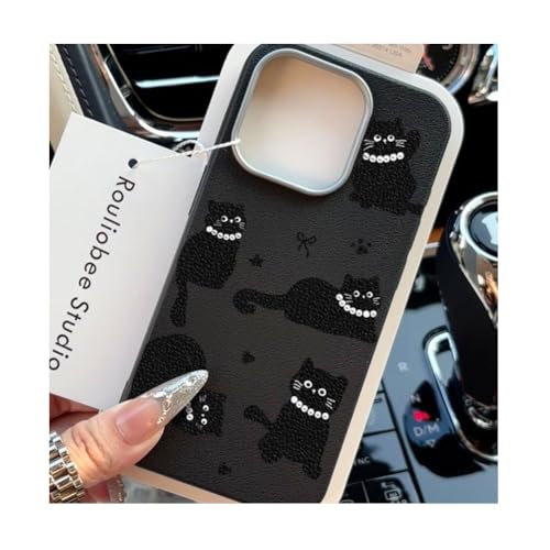 SDBEER iPhone17�p �l�R�� ���g���X�^�C�� �\�t�g�^�b�` �ϏՌ� �� �f�C���[ �l�R�D�� �A�C�t�H��14 iPhone16/15 ProMax�Ή��i�u���b�N�Ccase17pro)