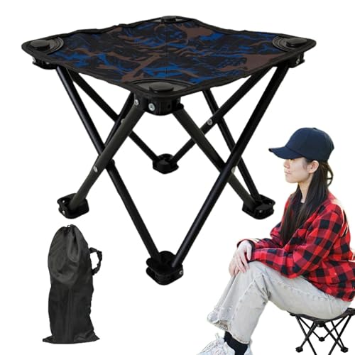 Matoebyr Taburete De Camping,Silla Pequeña De Tela Oxford - Asiento De Camping Compacto para Mochileros | para Mujeres Hombres Interior Exterior Viaje Senderismo Jardinería Pintura Barbacoa Playa