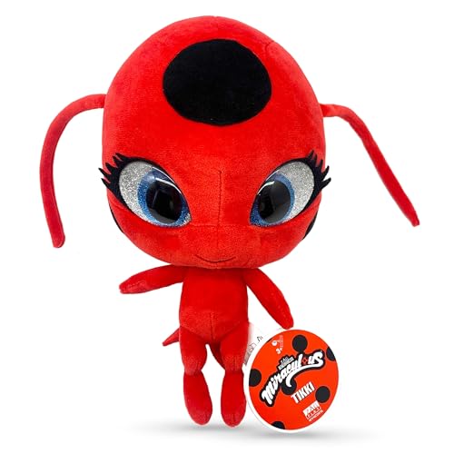 Miraculous Ladybug Kwami Mon Ami Tikki 24 cm, Ladybug Plush Toys for Kids, Super Soft Stuffed Toy com Resin Eyes, High Glitter and Gloss, Detailed Stitching Finishes (Wyncor)
