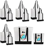 Bolsas de lona reutilizables para la compra, bolsas de tela de compras con dos tamaños personalizados, para mujeres, transferencia de calor, bricolaje, publicidad, decoración y manualidades