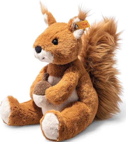 Steiff 045172 Soft Cuddly Friends Phil Eichhörnchen 20cm, rotbraun sitzend, Glazed Ginger