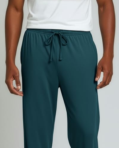 Image of Real Essentials 3 Pack: Men's Pajama Pants Soft PJ Lounge Bottoms Loungewear Pijamas Elastic Waist Pockets (Big and Tall)