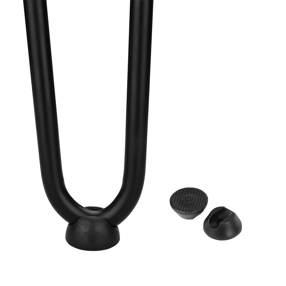 Haarnadel Tischbeine 4er Set, Metall Schwarz mit 2-Stange Bein, Hairpin Leg für Schreibtisch, Kaffeetisch, mit Bodenschoner und Schrauben（72cm）