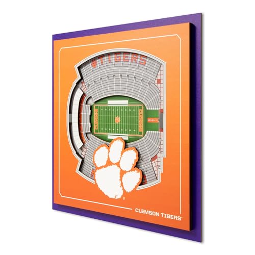 Image of YouTheFan Officially-licensed NCAA Stadium Series 3D Wall Art - multi-layer team stadium replica, detailed sports fan gift, indoor decor