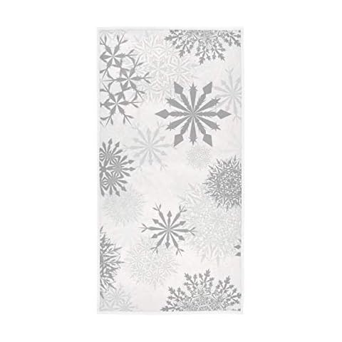 Gray Silver Snowflakes Hand Towel Cover